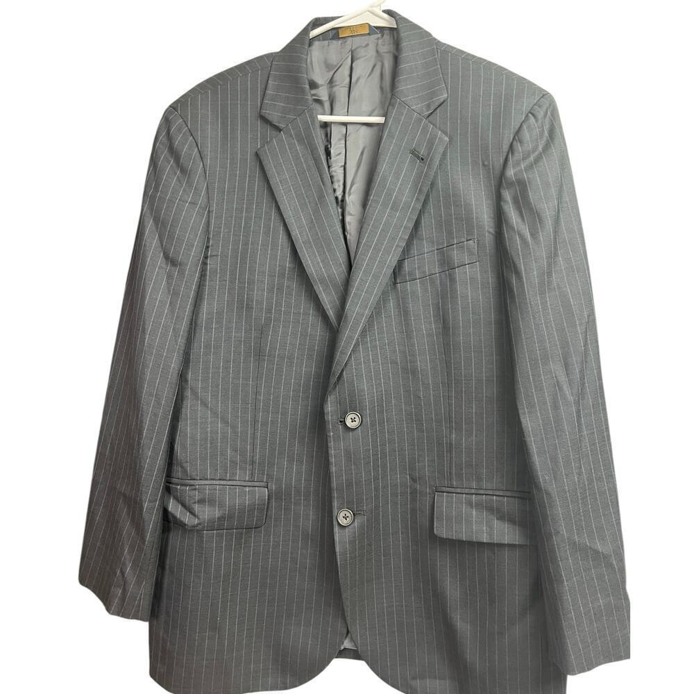 Brooks Brothers 346 Men's Blazer 41R Wool Gray Striped Madison Fit